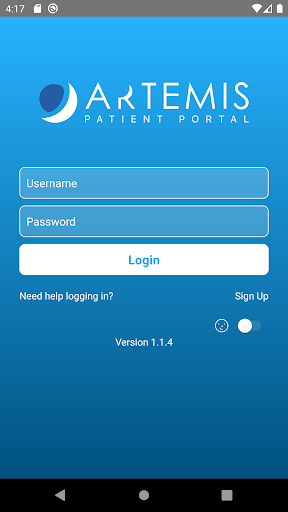 Android application Artemis RMA Portal screenshort