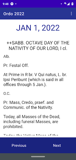 2022 Traditional Ordo App