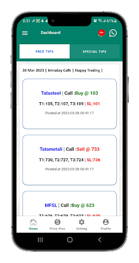 Android application Everyday Intraday Tips screenshort