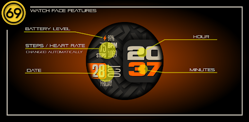 [69D] Funky WF2 watch face Screen 3