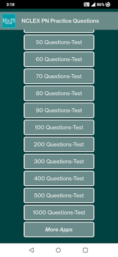 NCLEX PN Practice Questions Screen 2