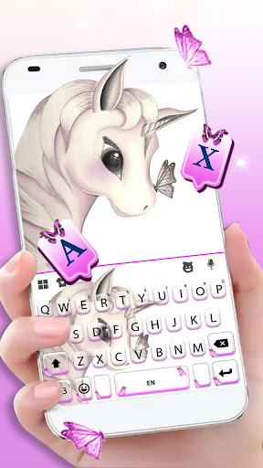 Android application Silver Unicorn Butterfly Keybo screenshort