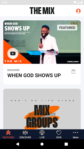 Android application THE MIX Church screenshort