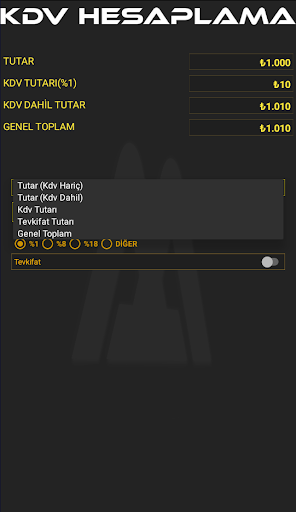Kdv/Tevkifat Hesaplama Screen 2