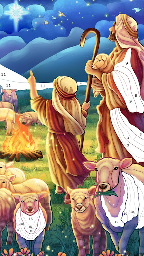 Bible Coloring - Paint by Number, Free Bible Games  screenshots 4