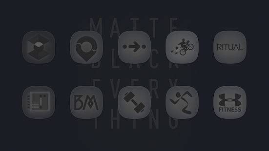 Matte Black Icon Pack Capture d'écran
