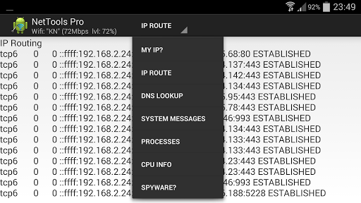Android application NetTools screenshort