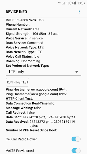Android application 4G Switcher screenshort