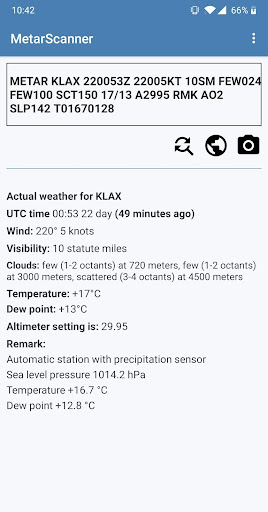 Android application Metar Scanner screenshort