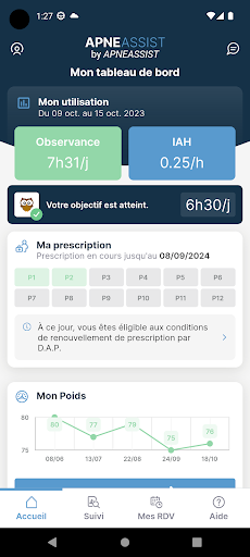 Android application APNEASSIST screenshort
