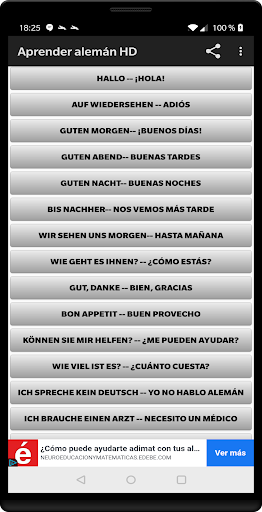 Android application Learn German screenshort