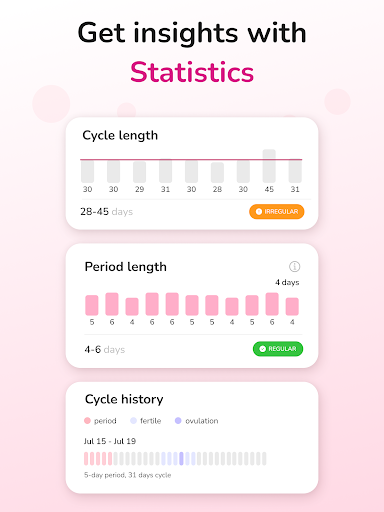 Screenshot of Period Tracker and Calendar
