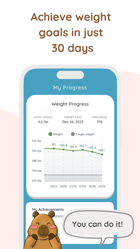 Screenshot of Capy Diet: Calorie Counter Pet