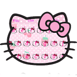 Pink Cute Kitty Bowknot Cartoon keyboard Theme icon