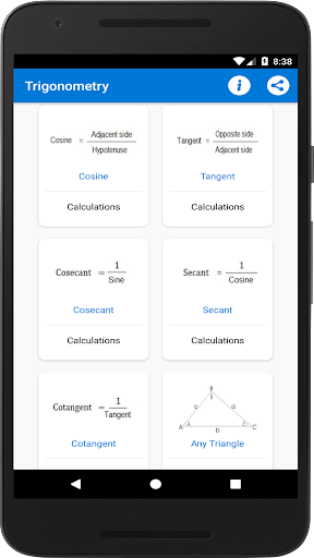 Trigonometry Calculations Screen 3
