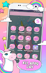 screenshot of Pink Unicorn Theme Launcher