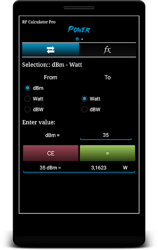Screenshot of RF Calculator Pro