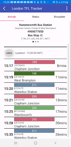 London TFL Tracker Screen 3
