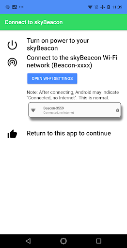 Android application uAvionix skyBeacon Installer screenshort