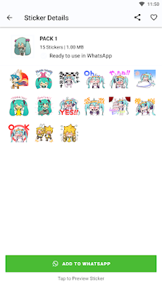 MikuChat Hatsune Sticker Mikuのおすすめ画像2