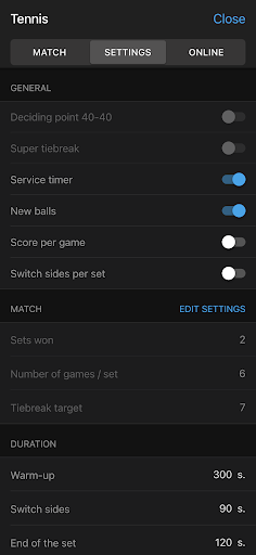 Tennis Scores Screen 3