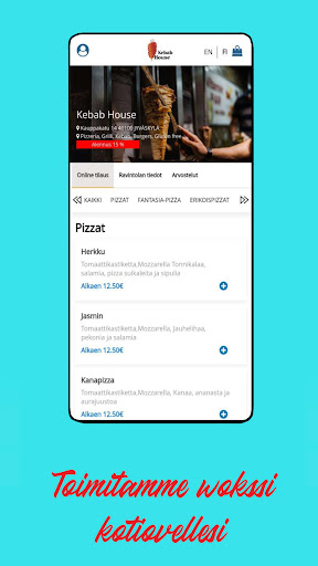 Android application Kebab House Jyväskylä screenshort