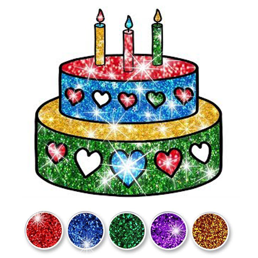 Glitter Birthday Cake Coloring Header - AppWisp.com