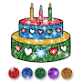Glitter Birthday Cake Coloring