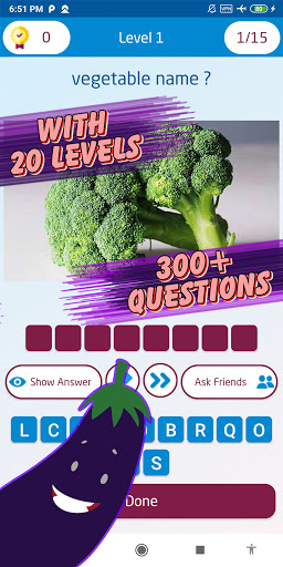 Guess the vegetable game Screen 3