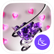 New purple crystal heart APUS launcher free theme  Icon