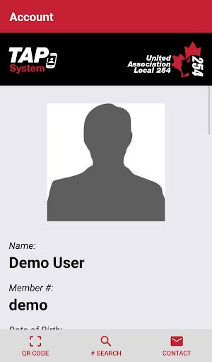 Android application UA254 Tap System screenshort