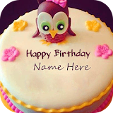 Name on birthday cake & Cards icon