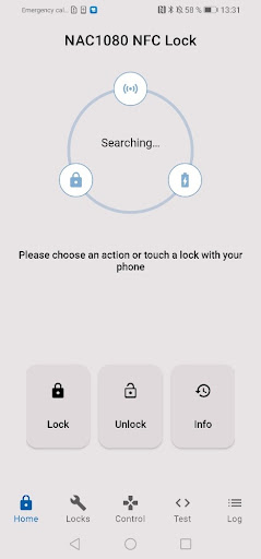 Android application Infineon NFC Lock Showcase screenshort