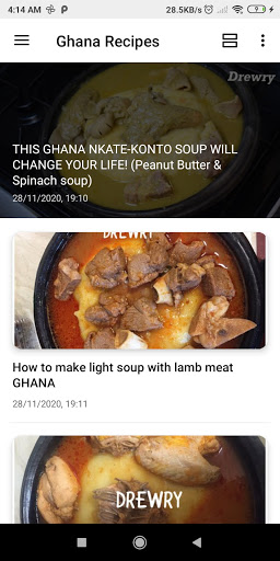 Android application Recipes Ghana screenshort