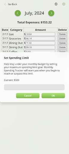 Monthly Spending Tracker Screen 3