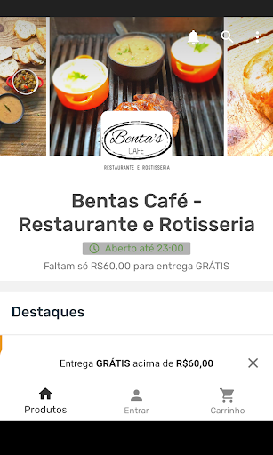 Android application Bentas Café screenshort