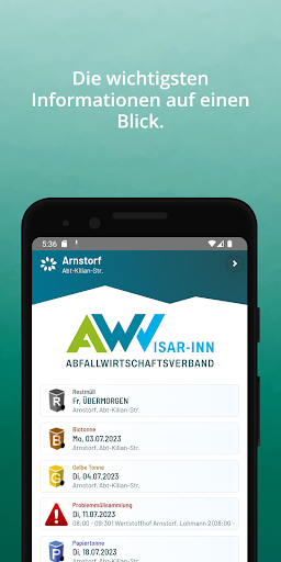 Android application AWV Isar-Inn Abfall-App screenshort