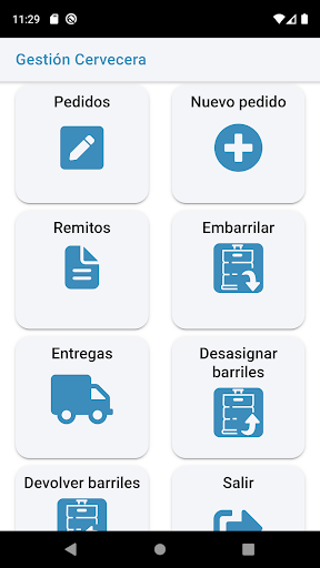Android application Gestión Cervecera screenshort