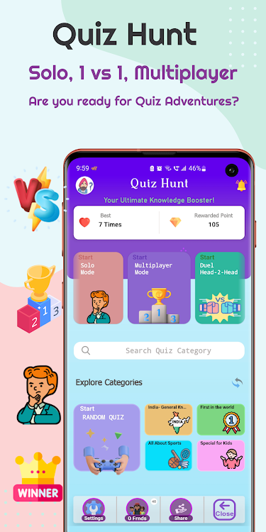 Quiz Hunt - Knowledge Booster - 4.3 - (Android)