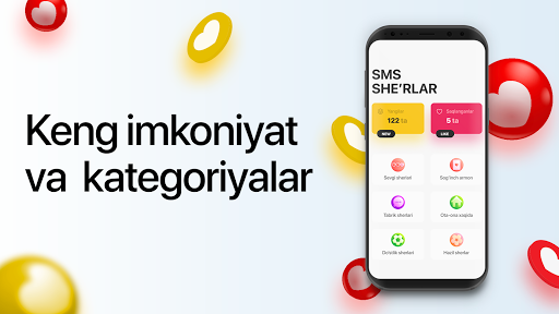 Android application SMS she'r va tabriklar screenshort