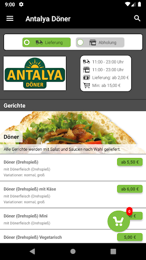 Android application Antalya Döner Lübeck screenshort