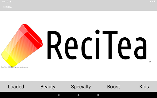 Android application ReciTea screenshort