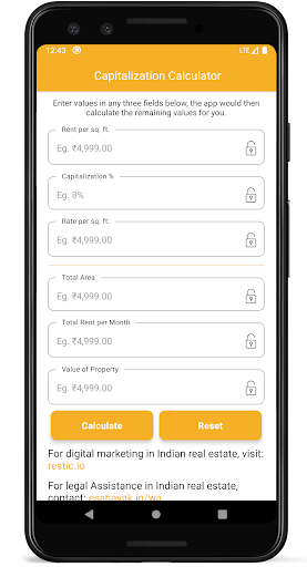Android application Capitalization Calculator screenshort