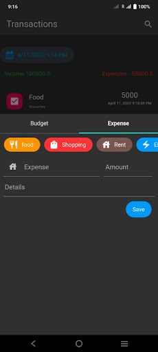Expense Track Screen 2