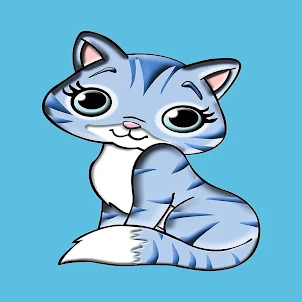 Blue Cat Cartoon Wallpaper HD