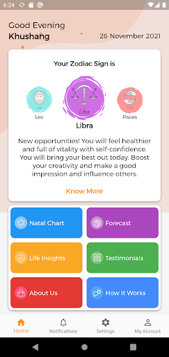 Bhagyam-Personalised Horoscope Screen 2