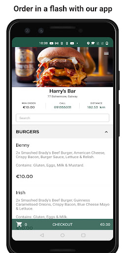 Android application Harry's Galway screenshort