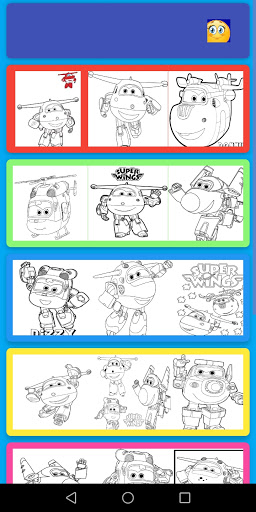 Super - Wings Coloring Cartoon Screen 2