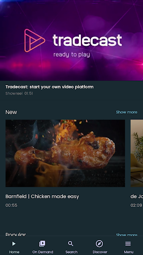 Android application Discover Tradecast screenshort
