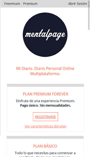 Android application Diario Personal Mentalpage screenshort